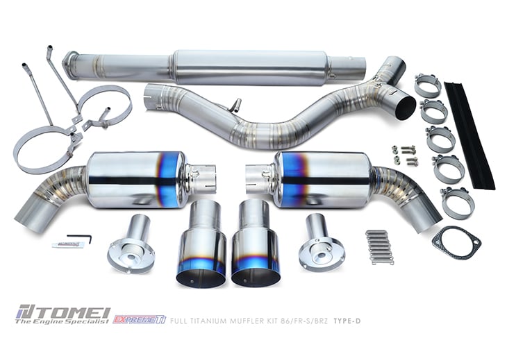 TOMEI Full Titanium Muffler EXPREME Ti Type-D Dual Exit Exhaust - 2013+ Scion FR-S / 13-22+ Subaru BRZ / Toyota 86 & GR86