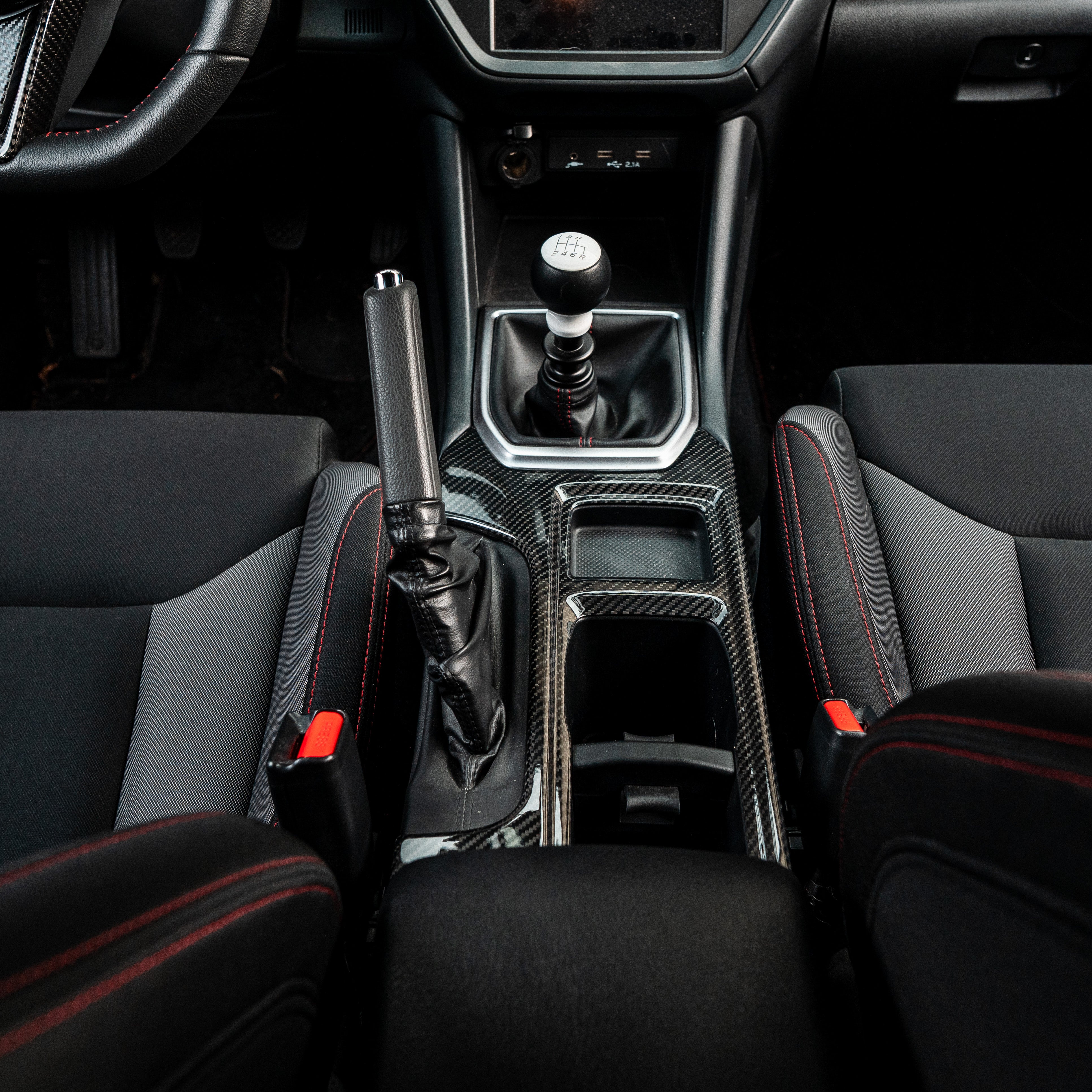 Driven.Media Gloss Carbon Fiber Center Shift Panel Frame - 2022+ Subaru WRX