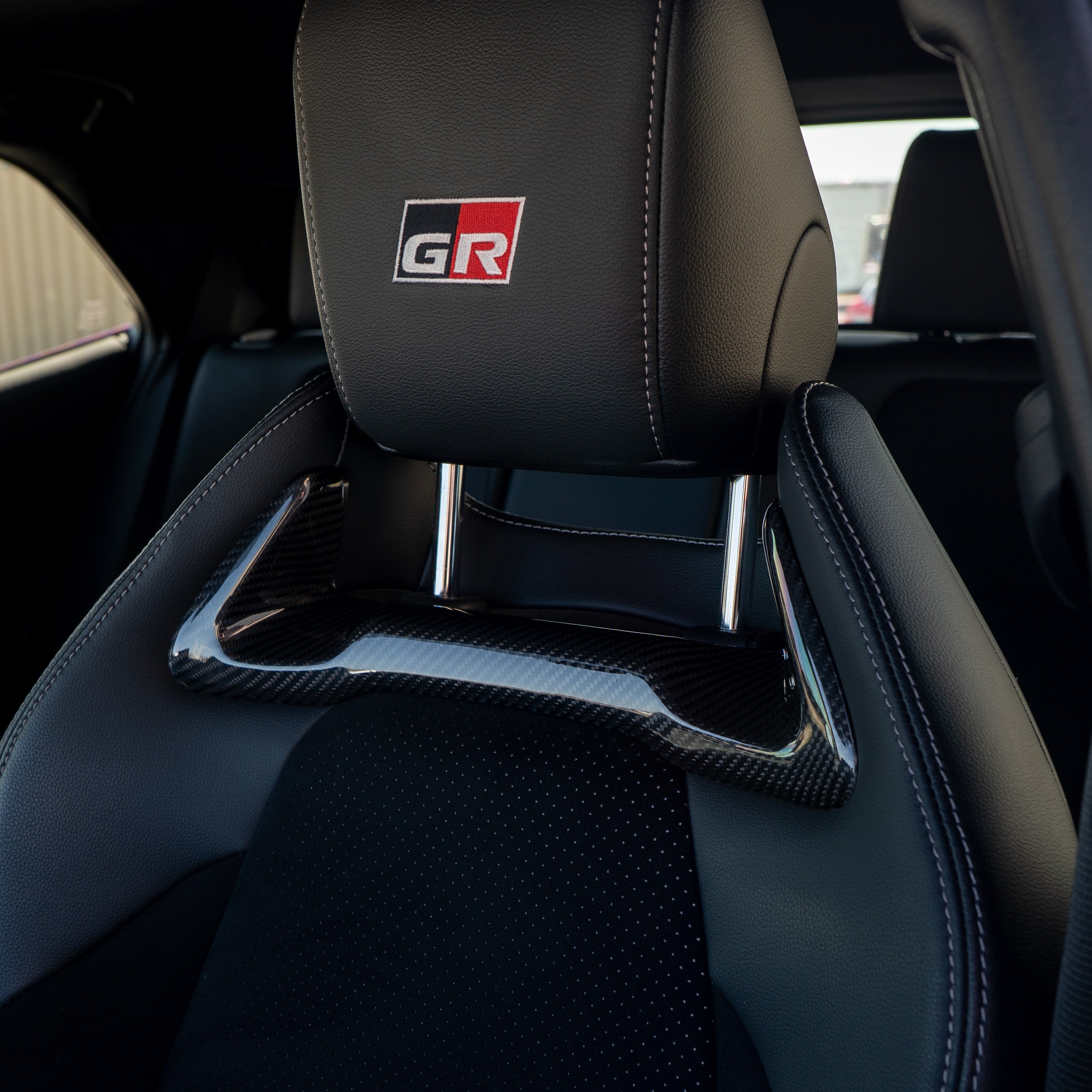 Driven.Media Carbon Fiber Front Seat Headrest Trim - 2023+ Toyota GR Corolla