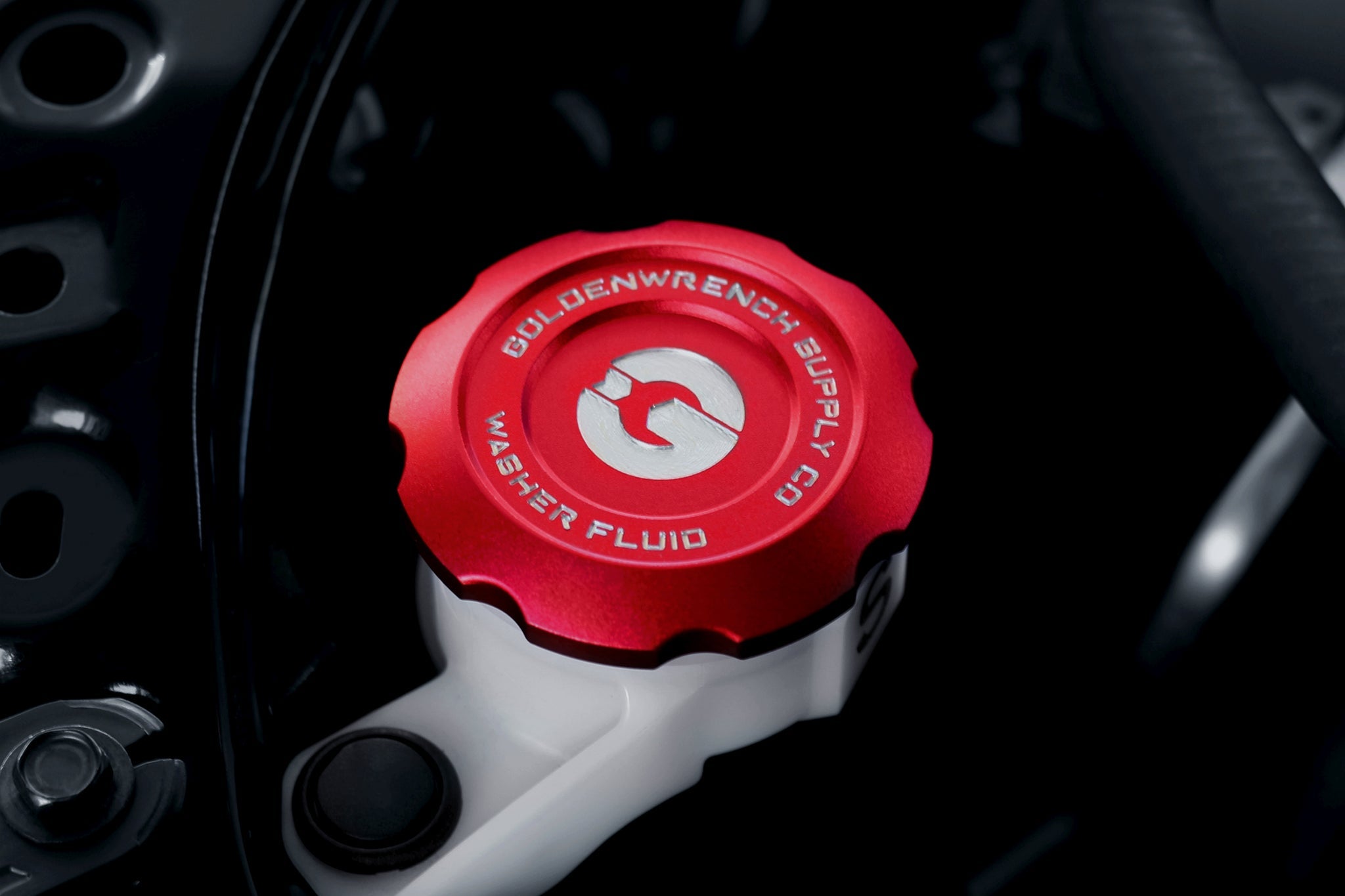 Goldenwrench Supply BLACKLINE Performance Washer Fluid Cap - 2023+ Toyota GR Corolla