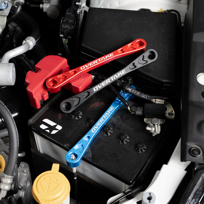 Overtake Billet Aluminum Battery Tie Down - Scion Fr-S / Toyota 86 / GR86 / Subaru BRZ / WRX / STI