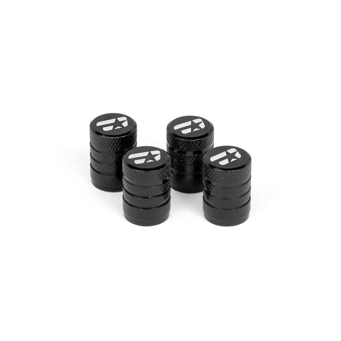 Overtake Aluminum Valve Black Stem Caps - Universal