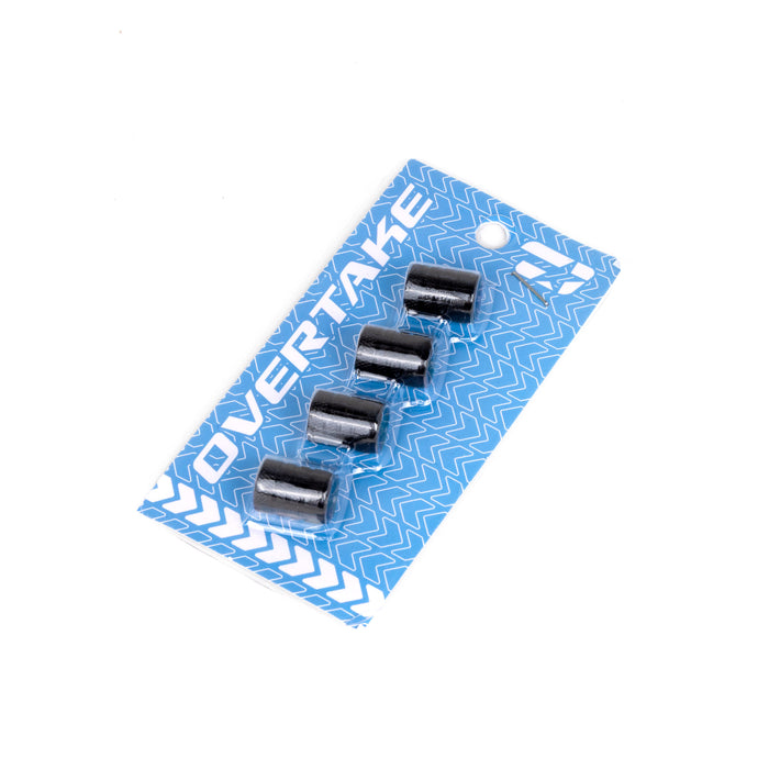 Overtake Aluminum Valve Black Stem Caps - Universal