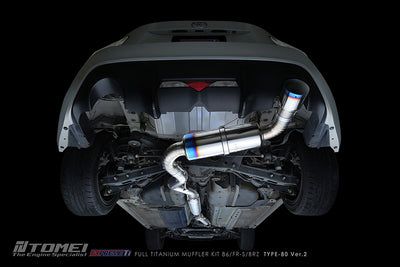 TOMEI Full Titanium Muffler EXPREME Ti Single TYPE-80 Ver.2 – 2013–2026 Scion FR-S / 2013-2022+ Subaru BRZ Toyota 86 / GR86 /