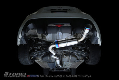 TOMEI Full Titanium Muffler EXPREME Ti Single TYPE-80 Ver.2 – 2013–2026 Scion FR-S / 2013-2022+ Subaru BRZ Toyota 86 / GR86 /