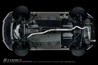 TOMEI Full Titanium Muffler EXPREME Ti Single TYPE-80 Ver.2 – 2013–2026 Scion FR-S / 2013-2022+ Subaru BRZ Toyota 86 / GR86 /