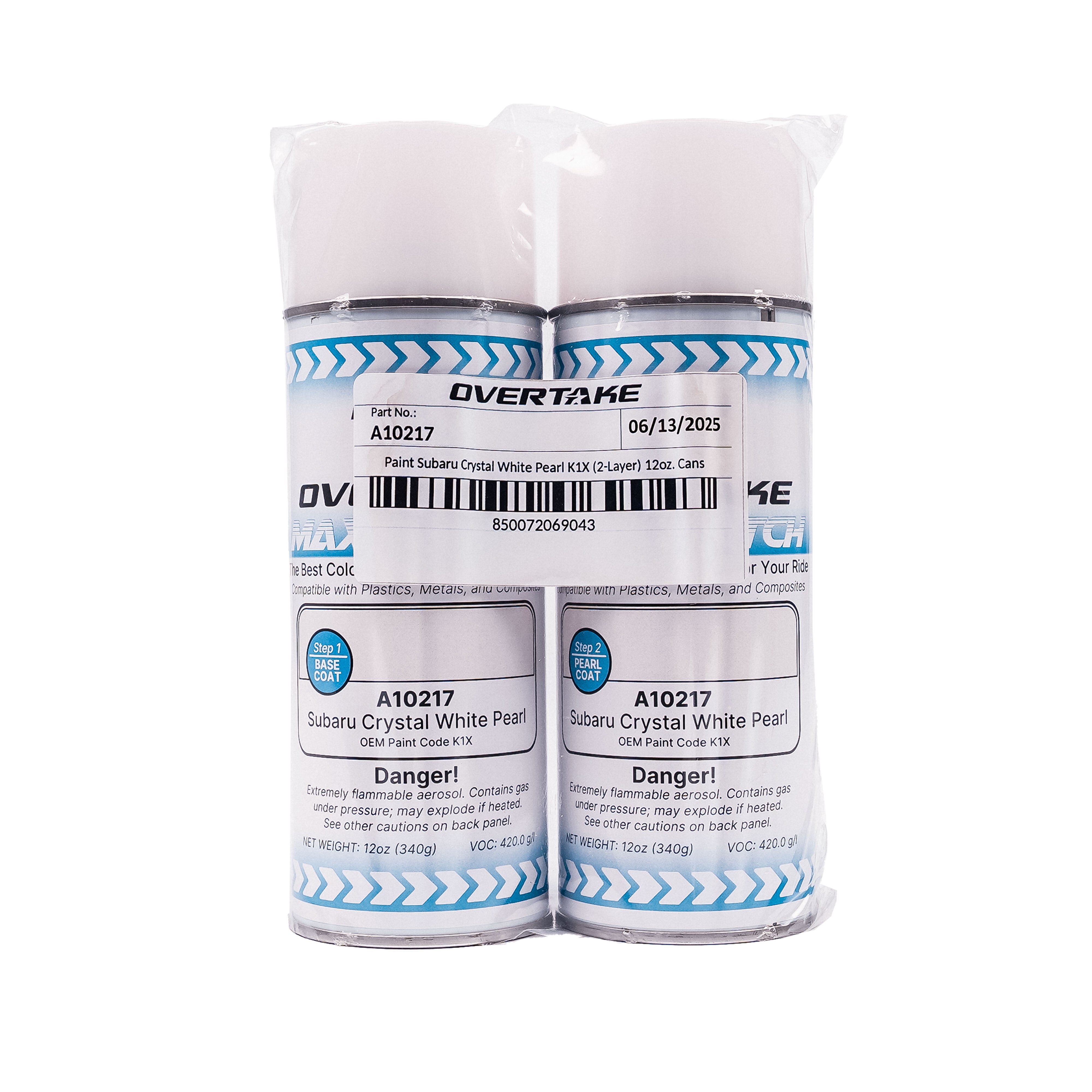 Overtake MaxxMatch Paint - Subaru Crystal White Pearl K1X (2-Layer) 12oz. Cans