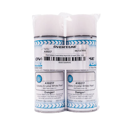 Overtake MaxxMatch Paint - Subaru Crystal White Pearl K1X (2-Layer) 12oz. Cans