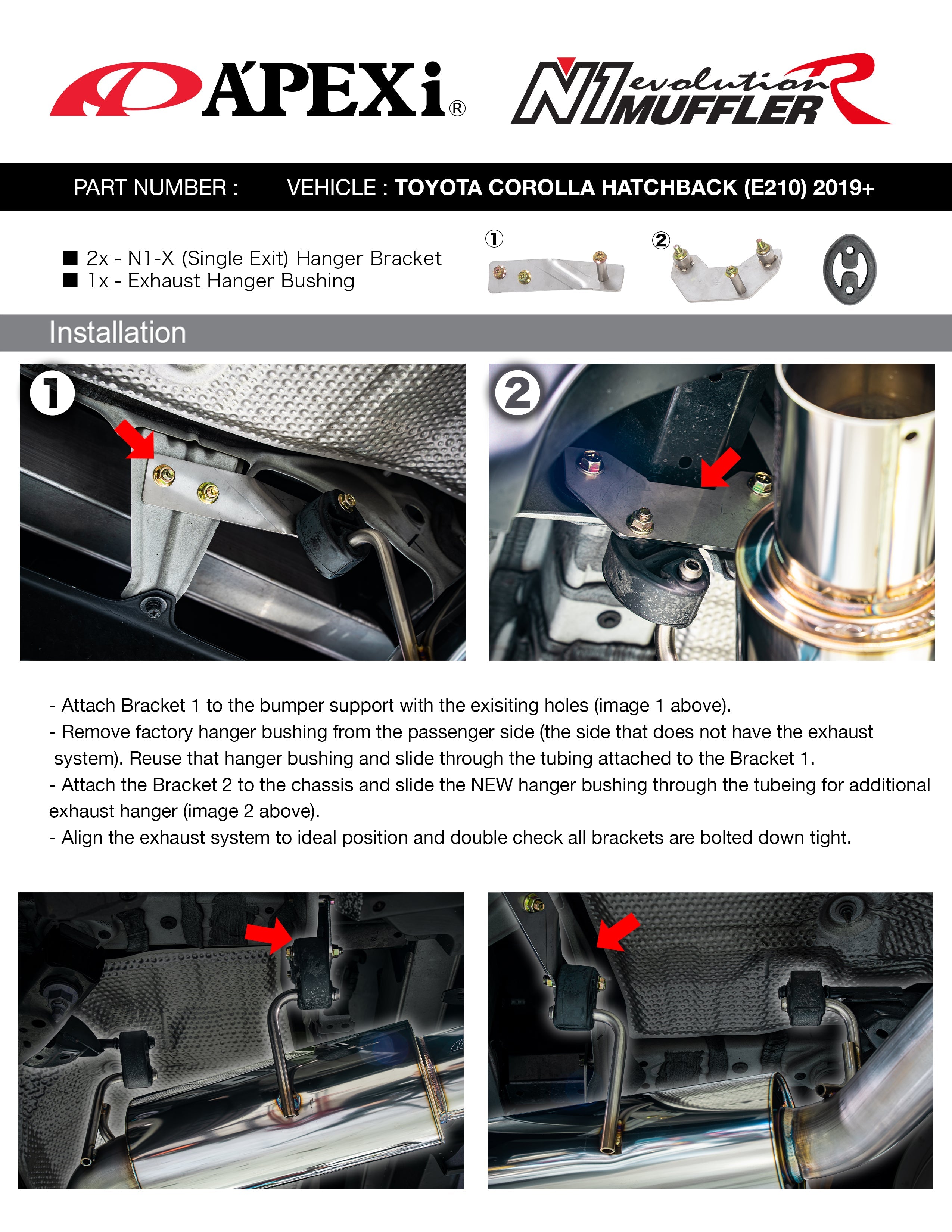 APEXi N1 Evolution R Performance Catback System - 2023+ Toyota GR Corolla / 2019+ Corolla Hatchback