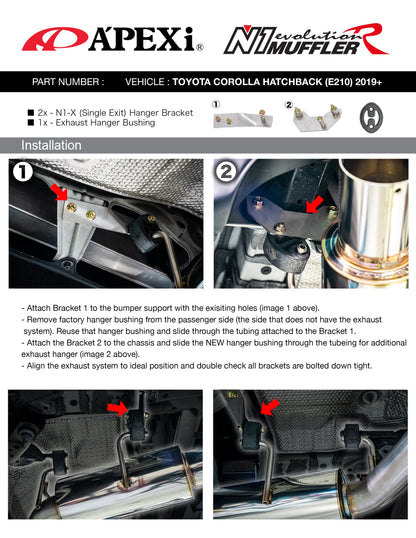 APEXi N1 Evolution R Performance Catback System - 2023+ Toyota GR Corolla / 2019+ Corolla Hatchback