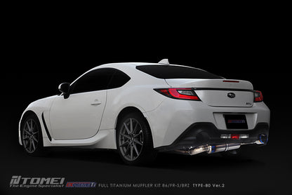 TOMEI Full Titanium Muffler EXPREME Ti Single TYPE-80 Ver.2 – 2013–2026 Scion FR-S / 2013-2022+ Subaru BRZ Toyota 86 / GR86 /