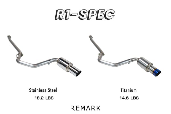 REMARK Catback Exhaust R1 Spec Single-Exit (Titanium / Stainless Steel) Muffler - 2022+ Toyota GR86 / Subaru BRZ