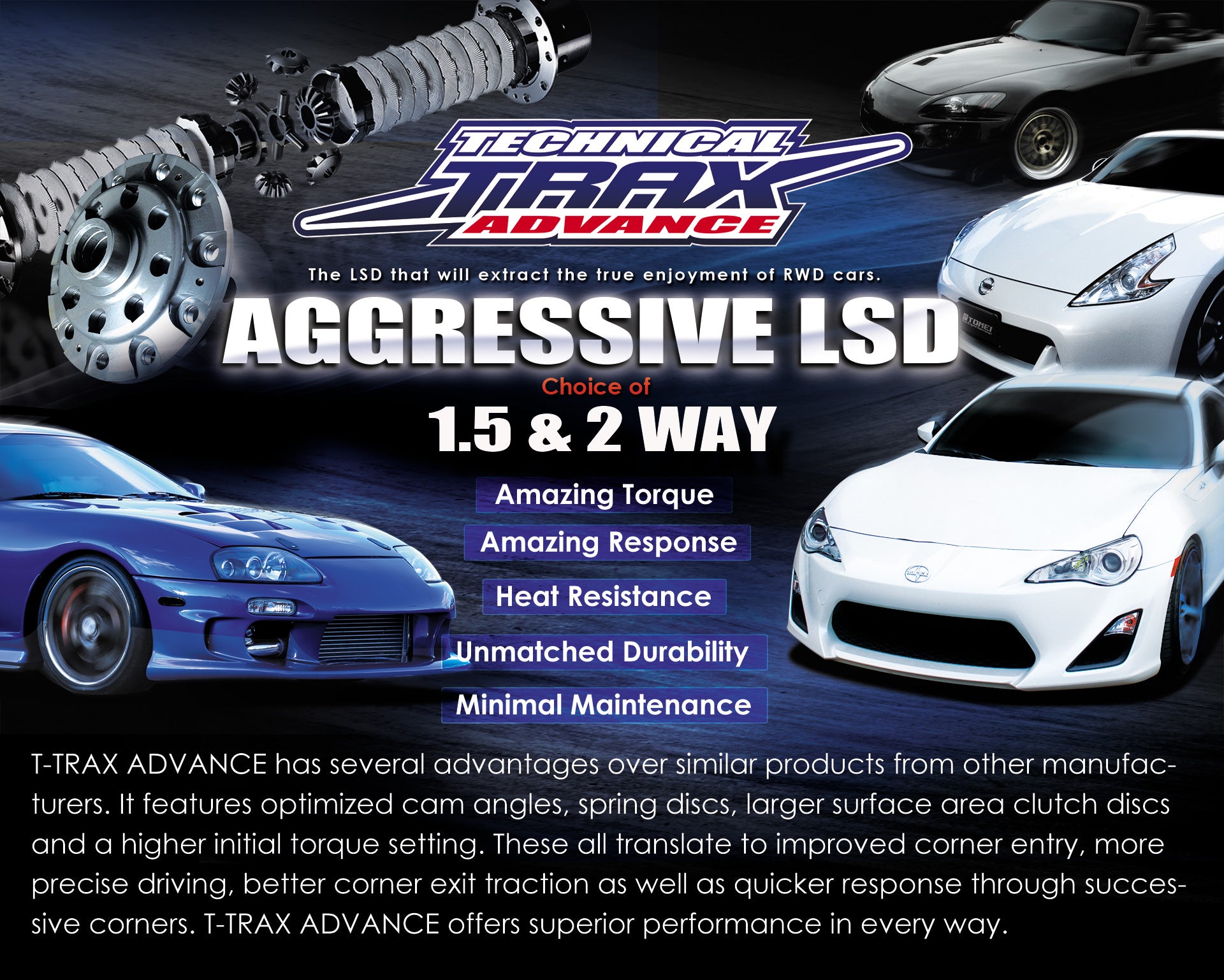 TOMEI Technical Trax Advance 1.5-Way LSD – 2013-2016 Scion FR-S / 2013-2020 Subaru BRZ / Toyota 86 & GT86