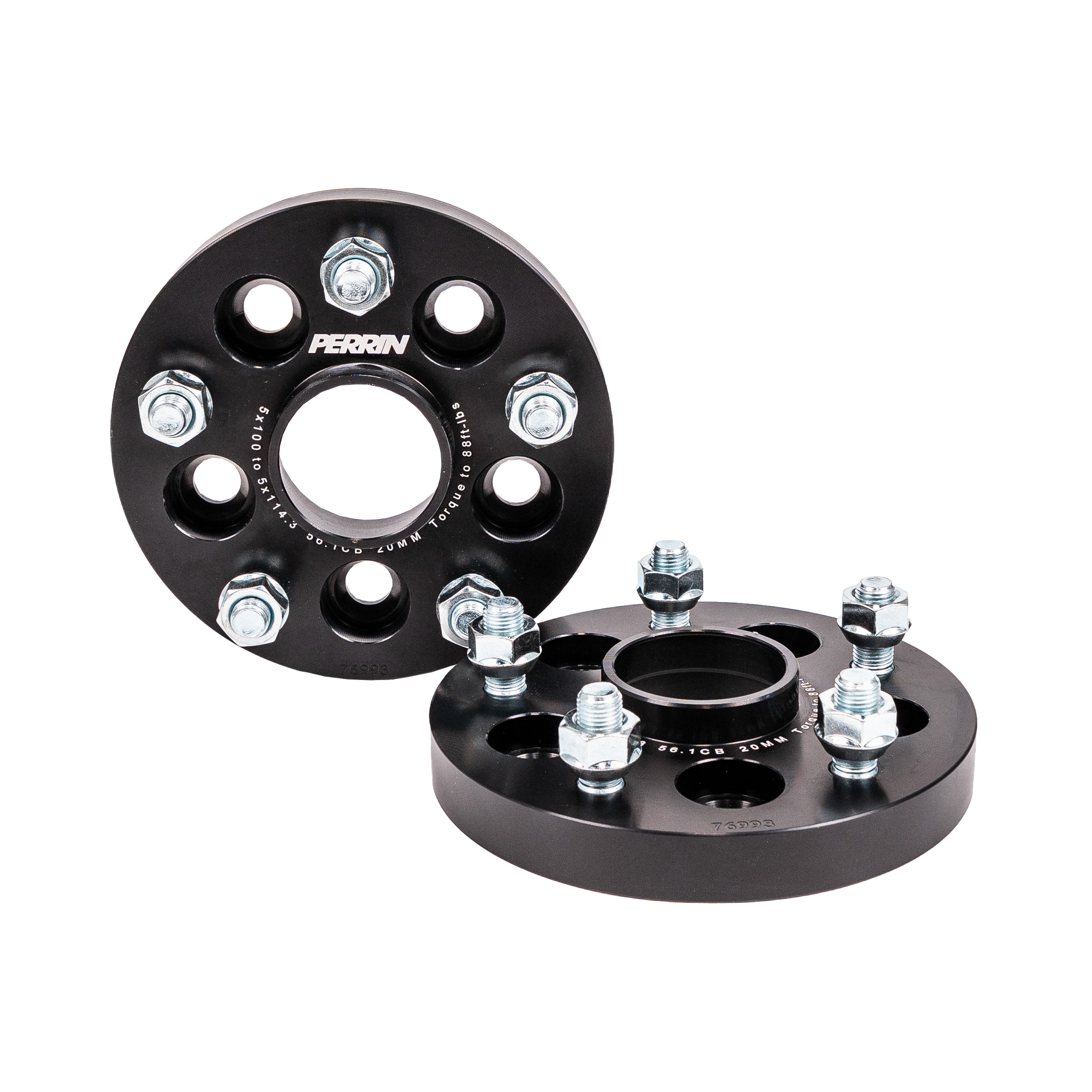 PERRIN 20mm Wheel Adapter (Bolt-On Type) 5x100 to 5x114.3 w/56mm Hub – 2017-2022+ Subaru BRZ / Toyota 86 & GR86