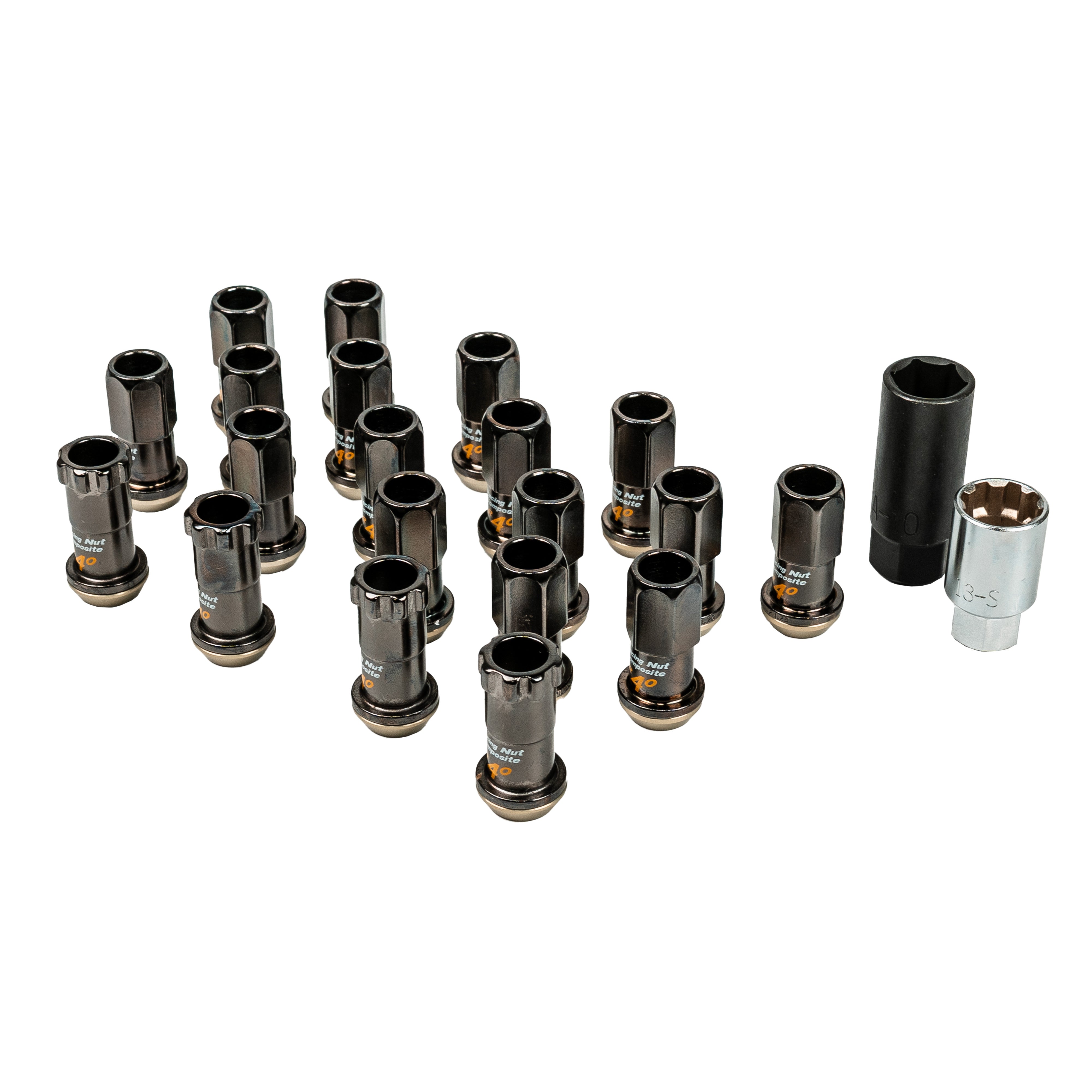 Project Kics R40 Premium 12x1.25 Black Lug Nuts (16+4 Locks) - Scion FR-S / Toyota 86 / GR86 / Subaru BRZ / WRX / STI