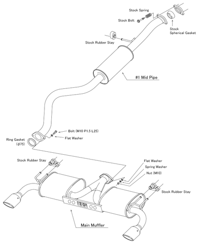 HKS Toyota GR Corolla LEGAMAX Sports Catback Exhaust System - 2023+ Toyota GR Corolla