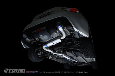 TOMEI Full Titanium Muffler EXPREME Ti Single TYPE-80 Ver.2 – 2013–2026 Scion FR-S / 2013-2022+ Subaru BRZ Toyota 86 / GR86 /