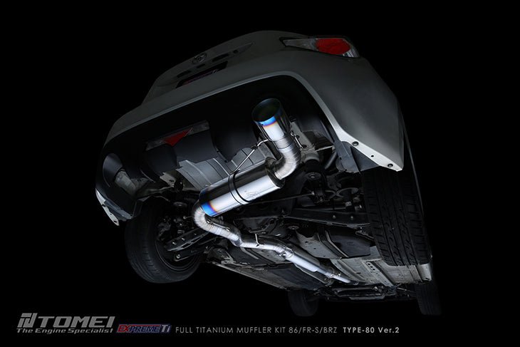 TOMEI Full Titanium Muffler EXPREME Ti Single TYPE-80 Ver.2 – 2013–2026 Scion FR-S / 2013-2022+ Subaru BRZ Toyota 86 / GR86 /