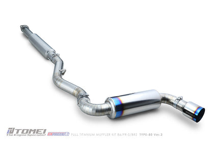 TOMEI Full Titanium Muffler EXPREME Ti Single TYPE-80 Ver.2 – 2013–2026 Scion FR-S / 2013-2022+ Subaru BRZ Toyota 86 / GR86 /